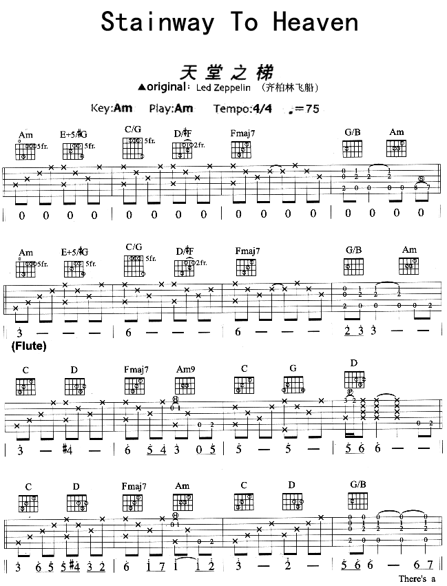 Stainway To Heaven吉他谱 第1页